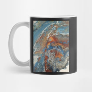 Acrylic Pour in Blue and Grey Mug